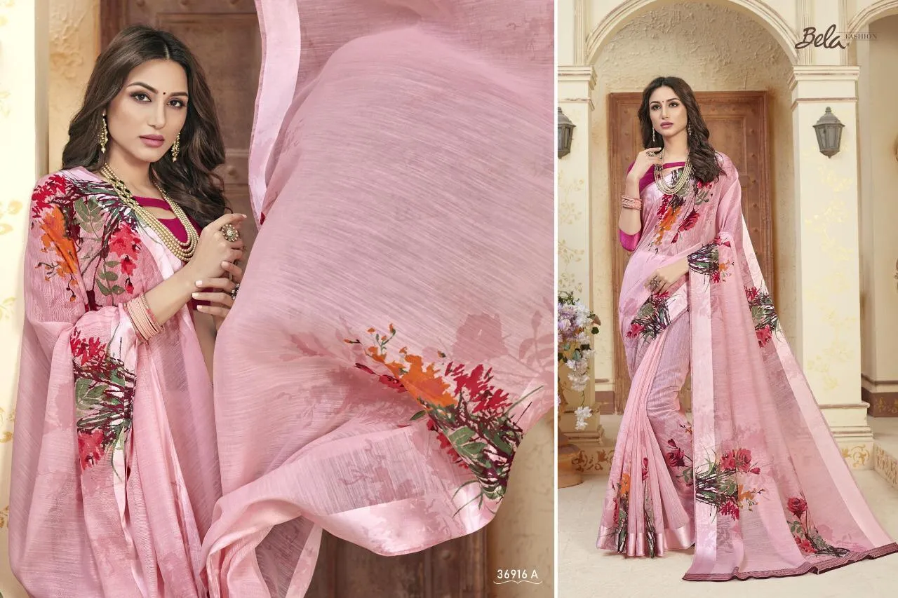 Bela Fashion Pearl Print Designer Daily Wear Saree Collection