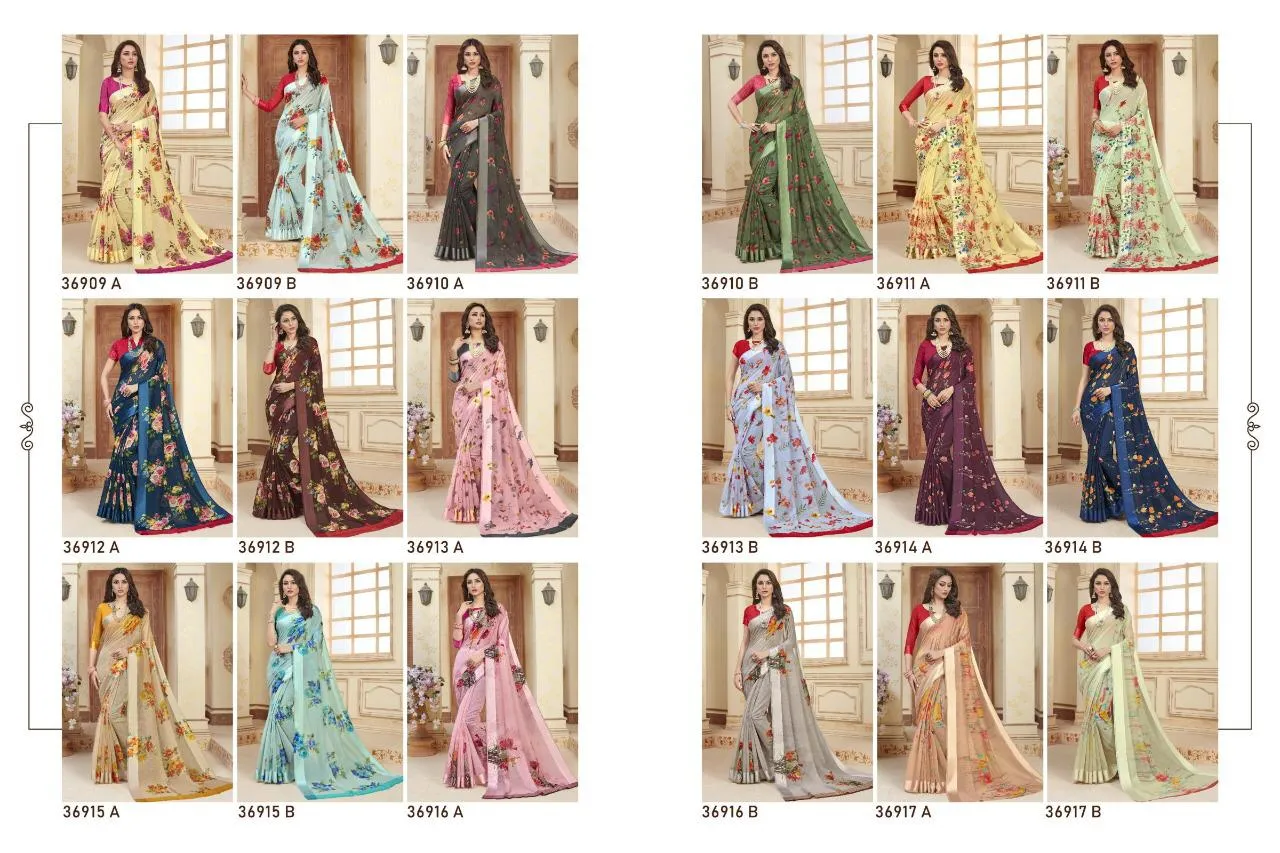 Bela Fashion Pearl Print Designer Daily Wear Saree Collection