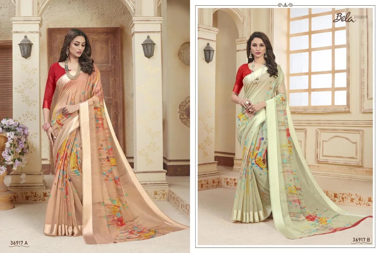 Bela Fashion Pearl Print Designer Daily Wear Saree Collection