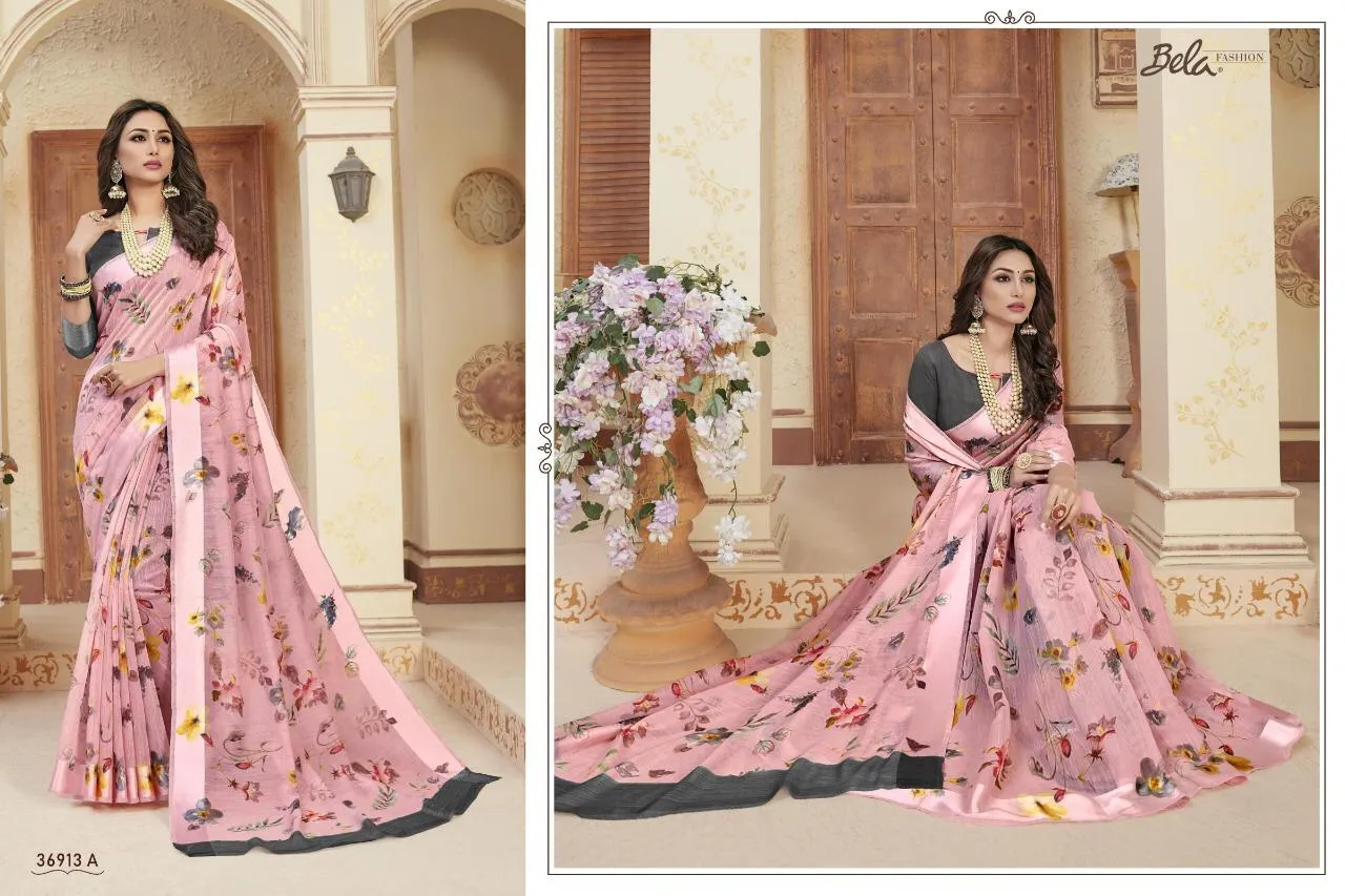 Bela Fashion Pearl Print Designer Daily Wear Saree Collection