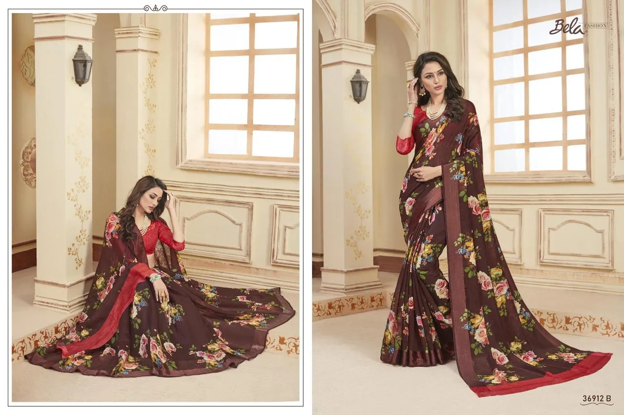 Bela Fashion Pearl Print Designer Daily Wear Saree Collection