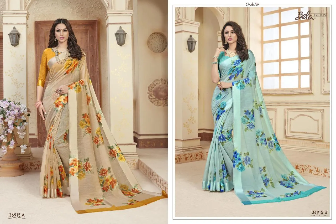 Bela Fashion Pearl Print Designer Daily Wear Saree Collection