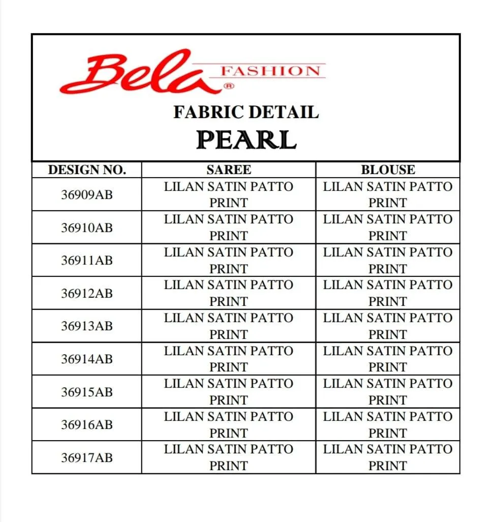 Bela Fashion Pearl Print Designer Daily Wear Saree Collection