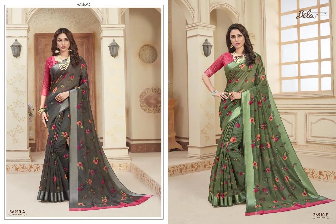 Bela Fashion Pearl Print Designer Daily Wear Saree Collection