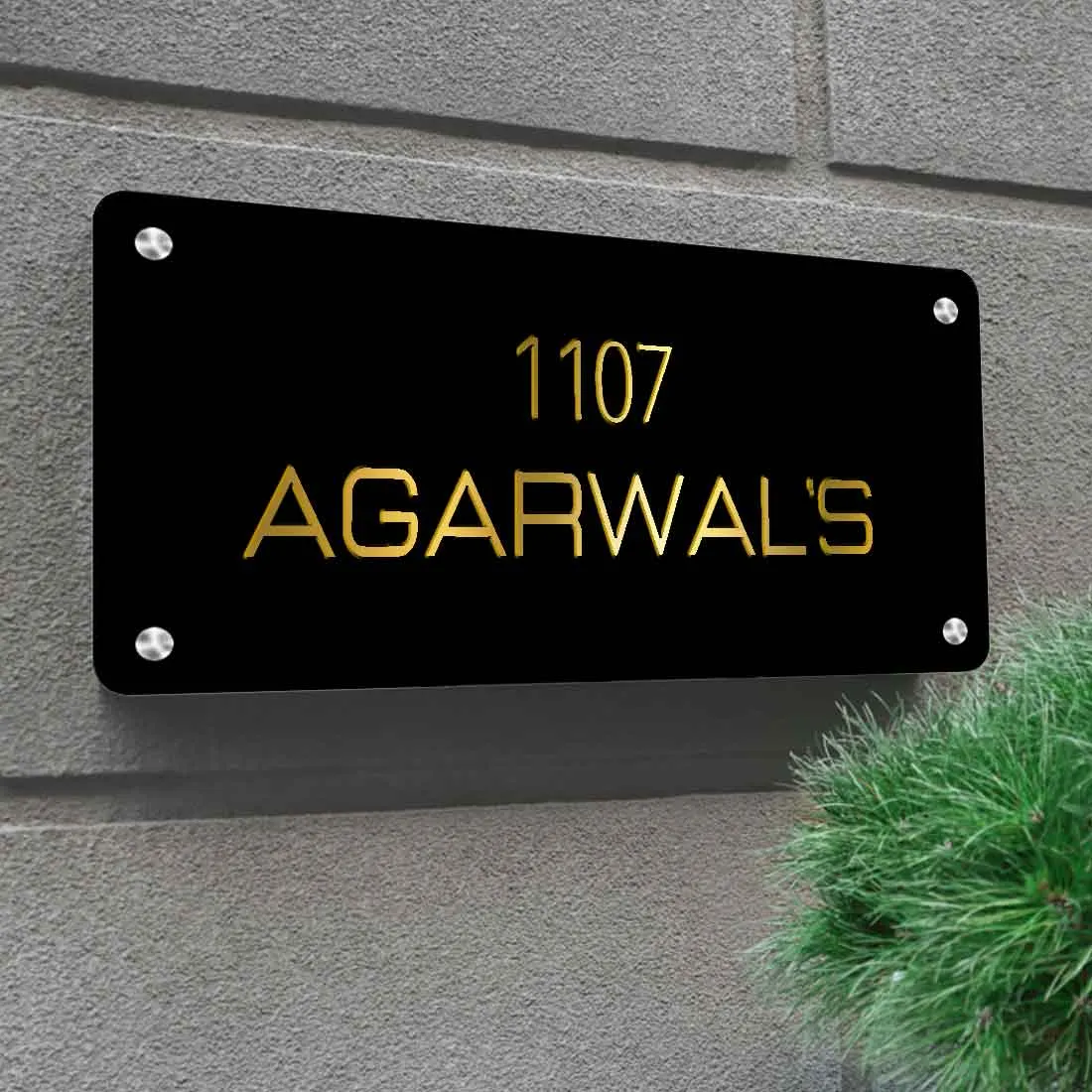 Customized Metal Name Plaques Designs for Home Flats Entrance Outdoor