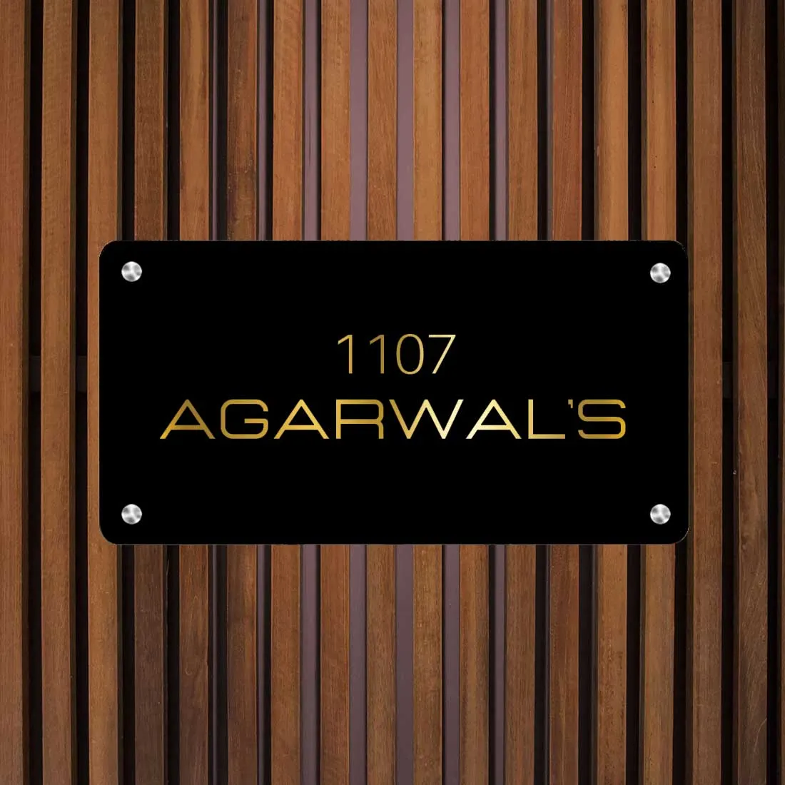 Customized Metal Name Plaques Designs for Home Flats Entrance Outdoor