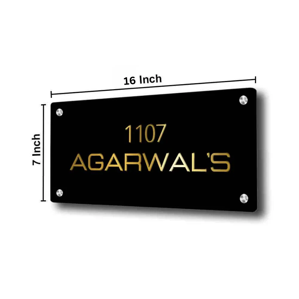 Customized Metal Name Plaques Designs for Home Flats Entrance Outdoor