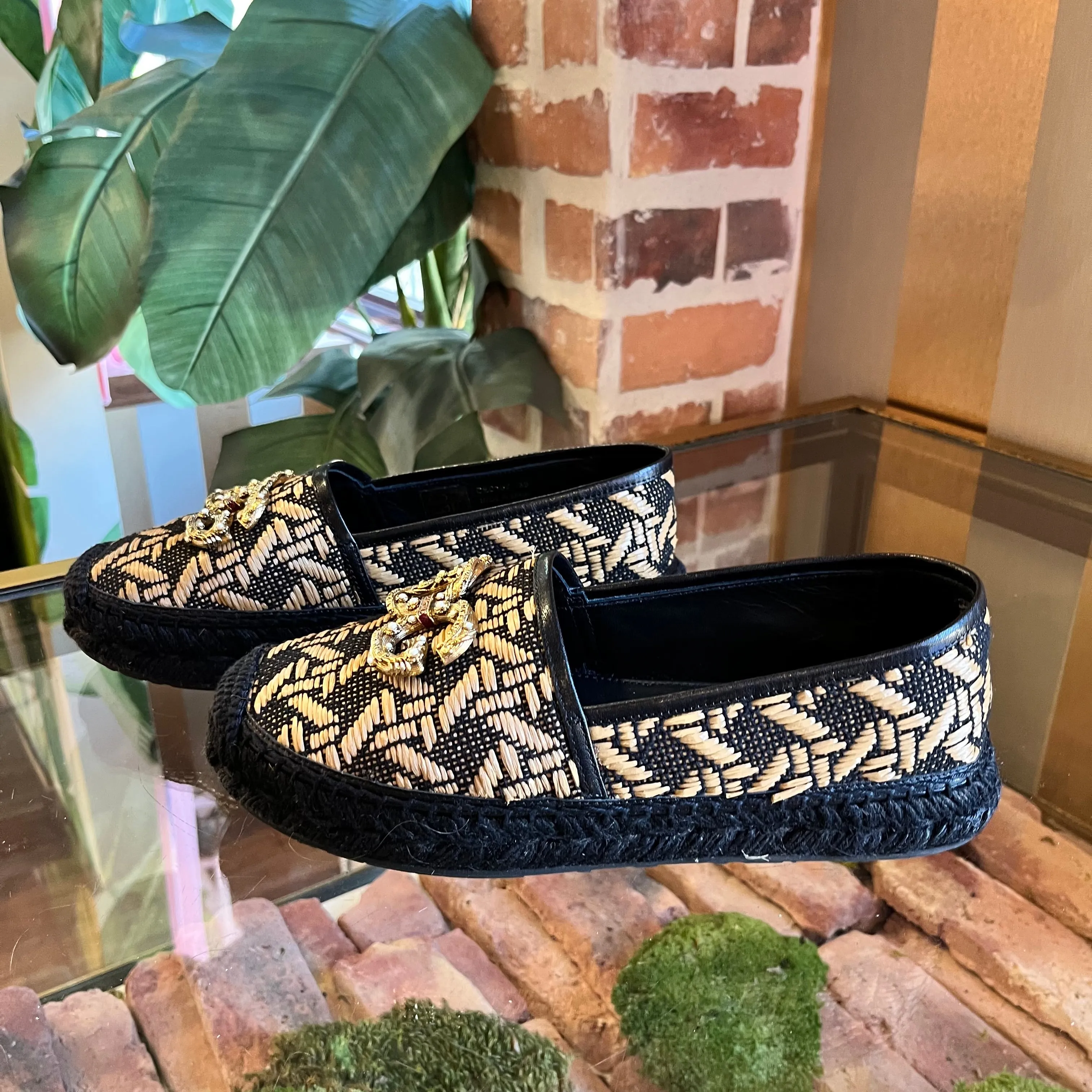 DOLCE & GABBANA Black and Tan Espadrilles 39