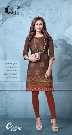 Kinti Presents Classic Vol 10 Rayon Printed Daily Wear Kurtis Collection